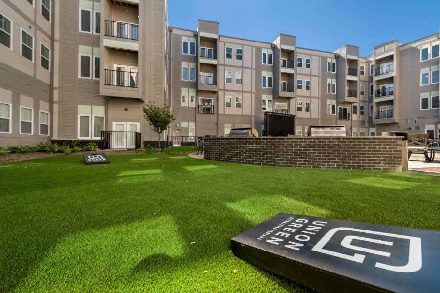 Putting green at apartment community