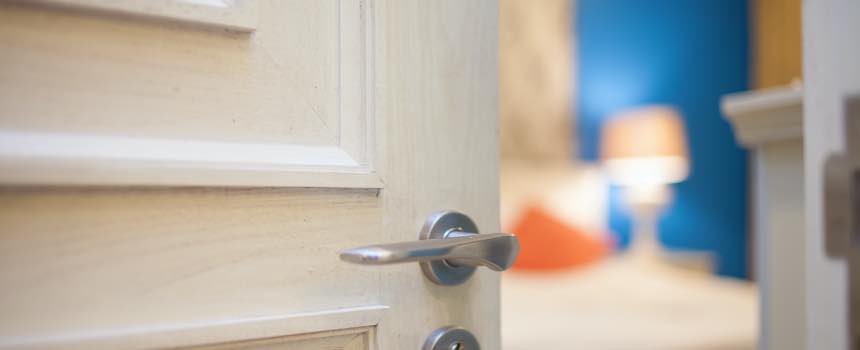 Bedroom door of an apartment