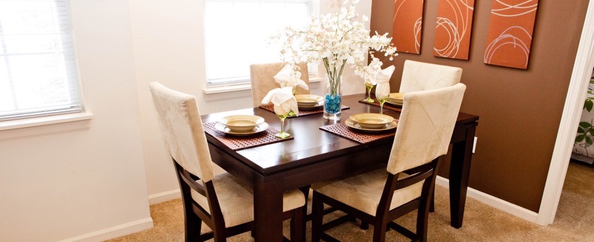 BayShore Apartments In Greenwood Model Dining Room BayShore Apartments In Greenwood Model Dining Room