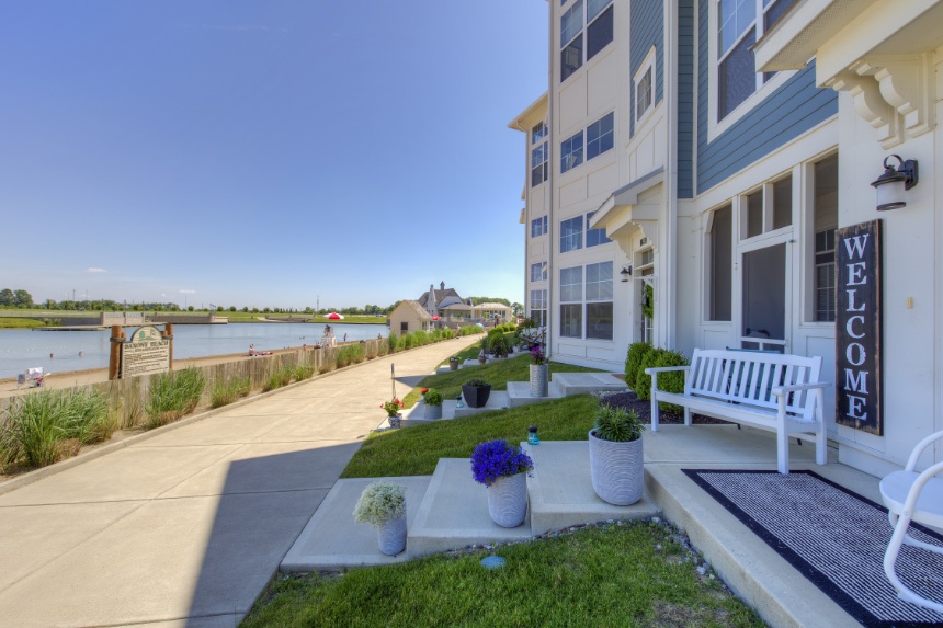 Patio of model home in Greenwood